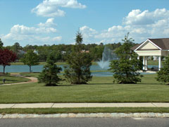active adult community pavilion and lake
